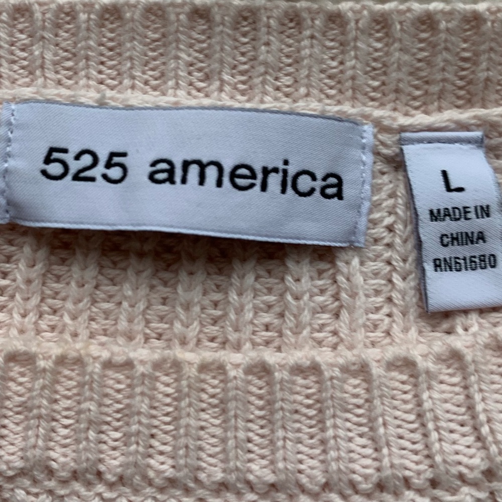 525 America Blush Pink Leather elbow patch sweater - Picture 7 of 7